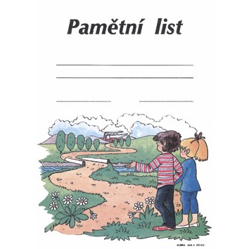 Pamětní list na ukončení školní docházky - děti a krajina