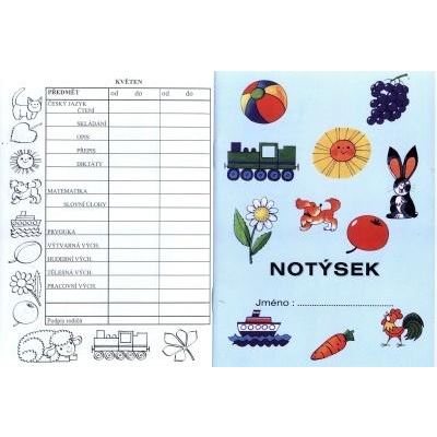 Notýsek pro 1. a 2. ročník (na každý měsíc dvě stránky po týdnech)