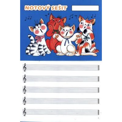 Notový sešit (kočičky) širší linky 