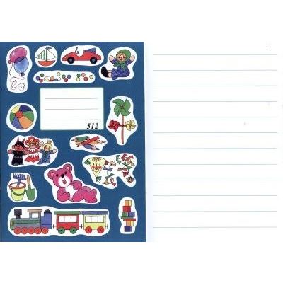 Sešit 512 - MODRÝ A5/16mm linky různé motivy 