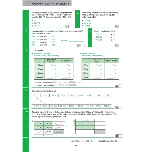 Desetinná čísla - Pracovní sešit pro 5. - 6. ročník