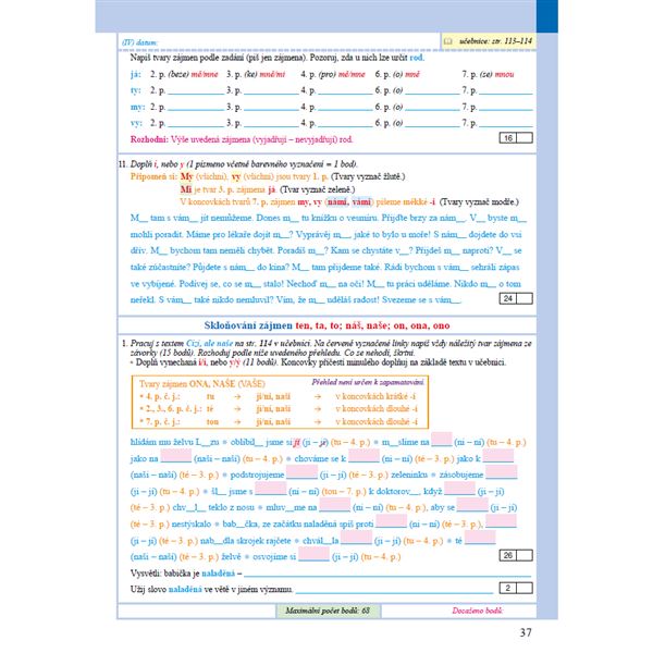Pracovní sešit k učebnici Český jazyk 5 - 2.díl