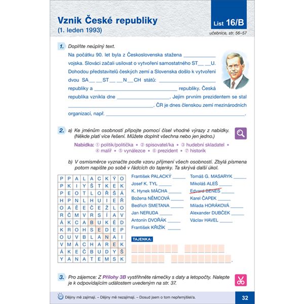 Pracovní listy k učebnici Obrazy z novějších českých dějin