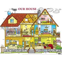 Angličtina - Our House - nástěnný obraz, 110x85cm, 2 lišty