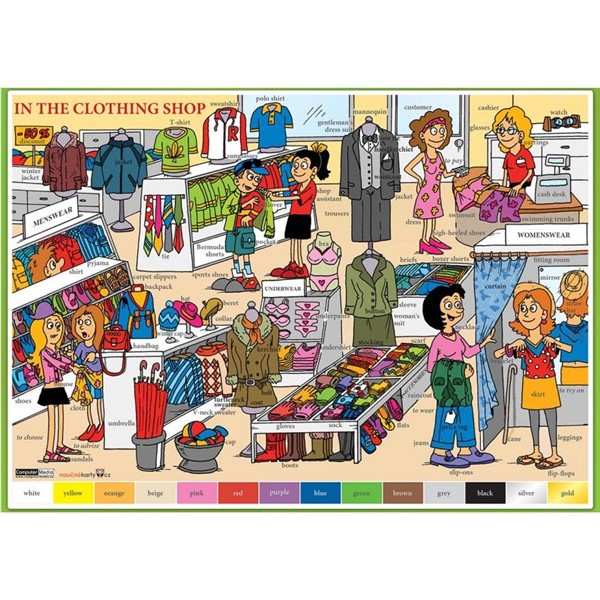 Angličtina - In the Clothing Shop - karta A4