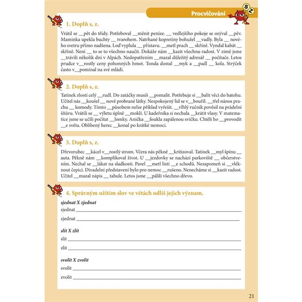 Psaní S, Z, VZ s čertíkem Kvítkem  EDIKA