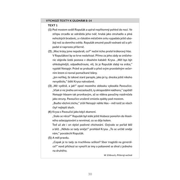 ČJ a literatura - Přijímací zkoušky na osmiletá G (Cermat)