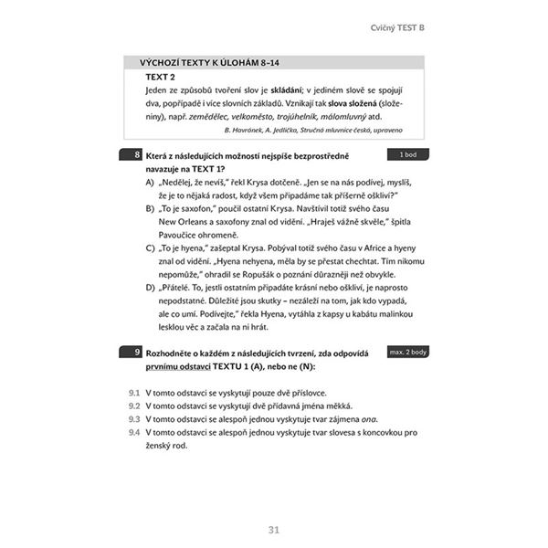 ČJ a literatura - Přijímací zkoušky na osmiletá G (Cermat)