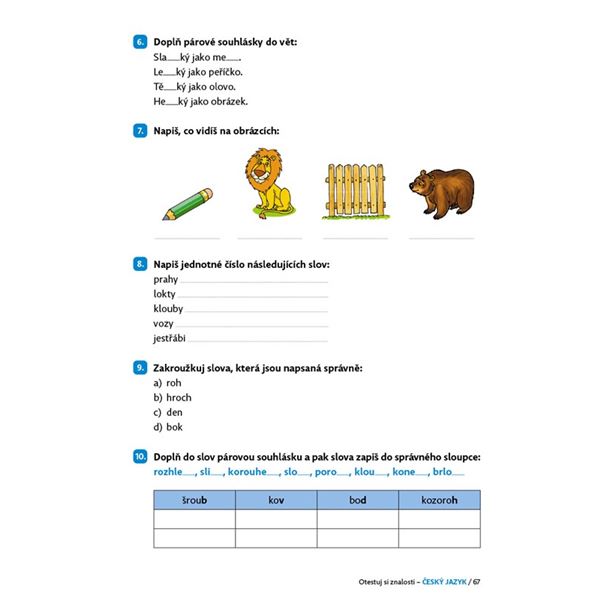 Otestuj si znalosti - Český jazyk (2. třída)