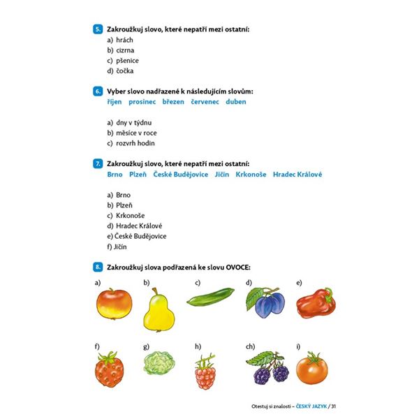 Otestuj si znalosti - Český jazyk (2. třída)