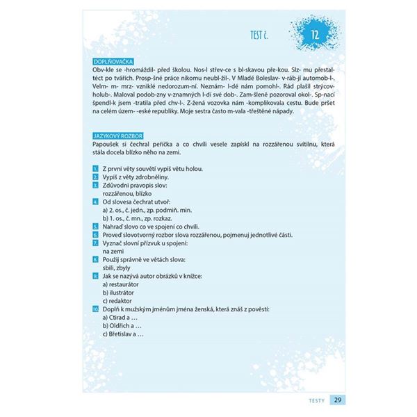 Příprava na přijímací zkoušky na SŠ na osmiletá gymnázia - český jazyk