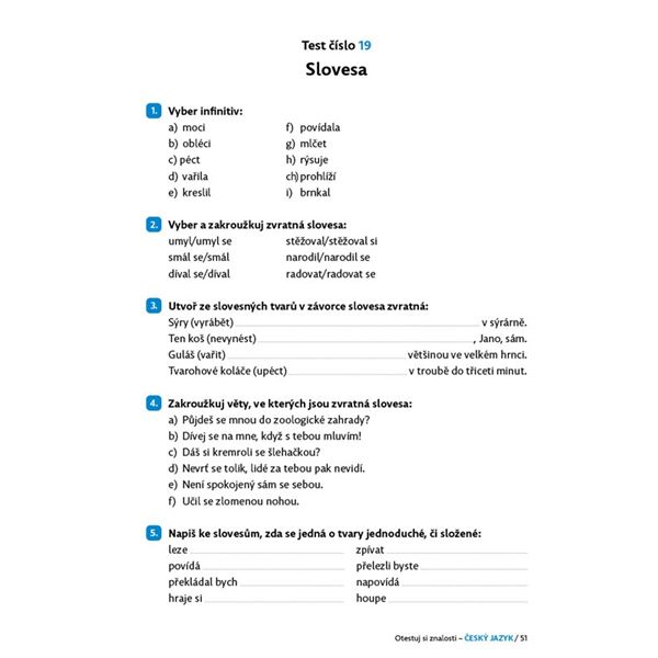 Otestuj si znalosti - Český jazyk pro 4. třídu