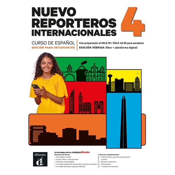 Nuevo Reporteros internacionales 4 (B1.2) – Edición híbrida Libro del alumno + Campus (12 meses)
