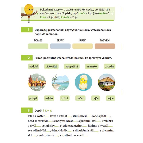 Procvičování češtiny - Párové souhlásky, vlastní jména, koncovky podstatných jmen…