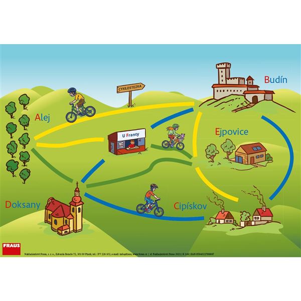 Plakát k Matematice dle prof. Hejného (cyklotrasy/rodokmen)