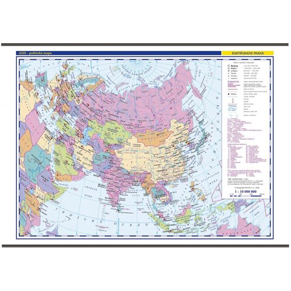 Asie - školní nástěnná politická mapa