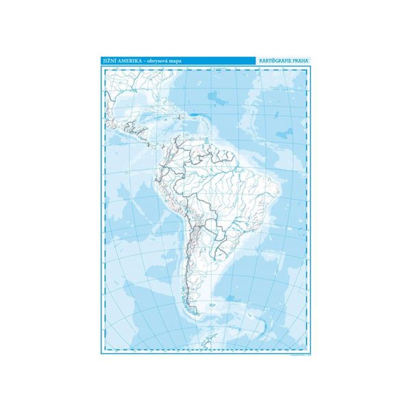 Jižní Amerika - školní nástěnná fyzická mapa