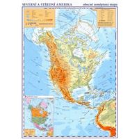 Severní a Střední Amerika - příruční obecně zeměpisná mapa