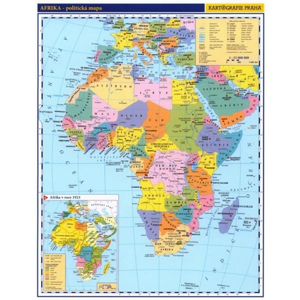 Afrika - příruční politická mapa