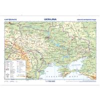 Ukrajina – obecně zeměpisná mapa CZ/UA