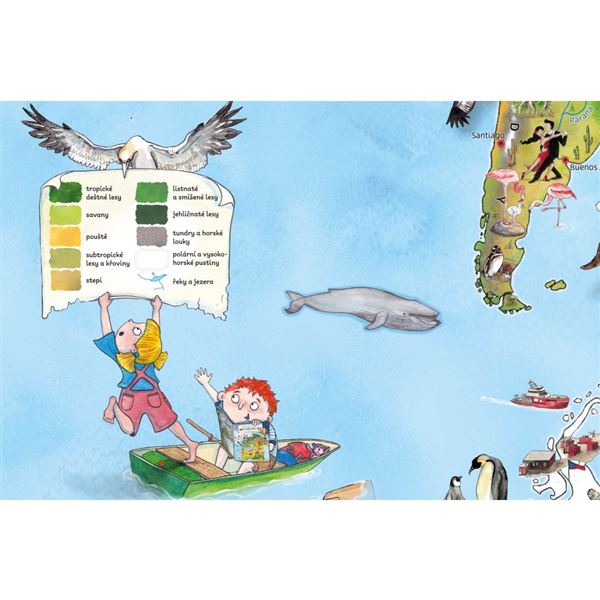 Ilustrovaná mapa světa s lištami