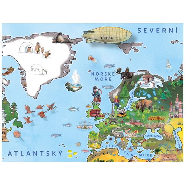 Ilustrovaná mapa světa s lištami