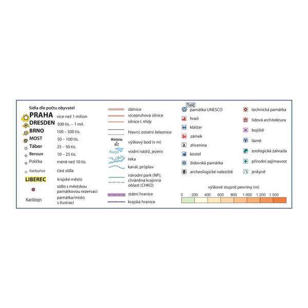 Česko - vlastivědná mapa - školní nástěnná mapa