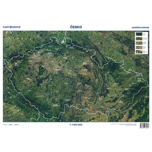 Česko – příruční vlastivědná mapa/satelitní snímek