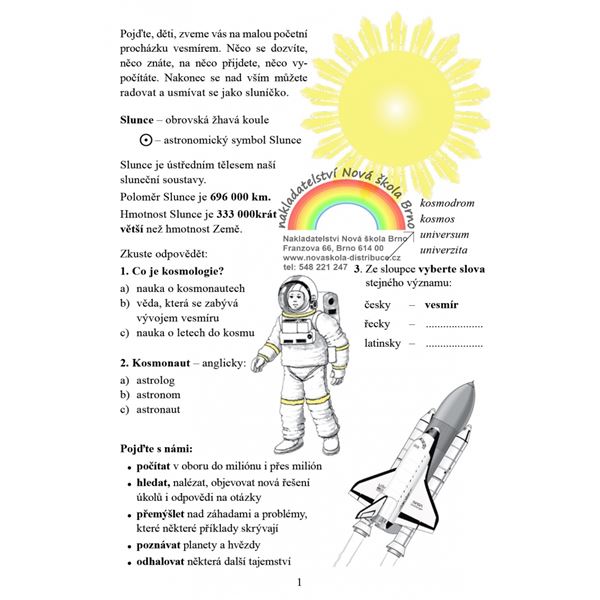 Od příkladů ke hvězdám - pracovní sešit