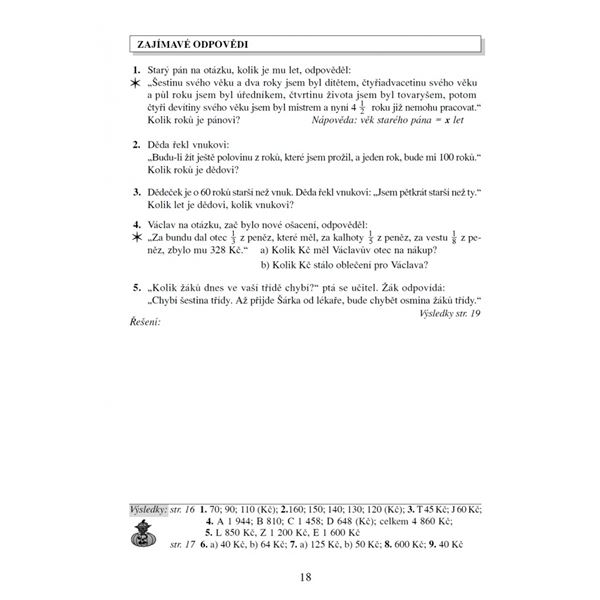 Algebra 8, Rovnice a slovní úlohy – pracovní sešit