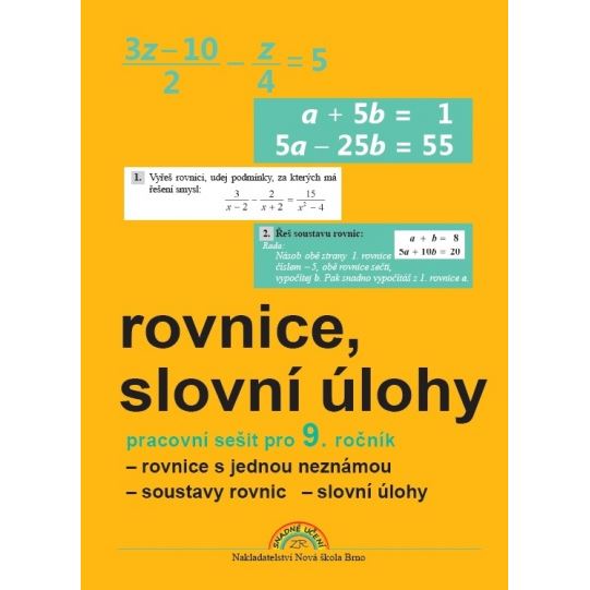 Algebra 9, Rovnice a slovní úlohy – pracovní sešit