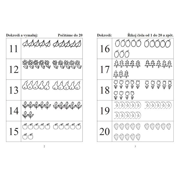 Počítáme do 20 bez přechodu přes desítku - pracovní sešit