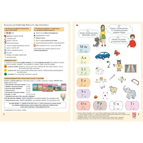 Slabikář s kocourem Samem (Čtení s porozuměním) měkká vazba