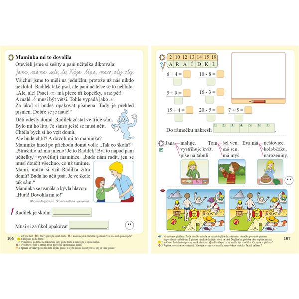 Slabikář s kocourem Samem (Čtení s porozuměním) měkká vazba