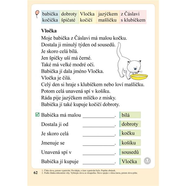 Slabikář s kocourem Samem (Čtení s porozuměním) měkká vazba