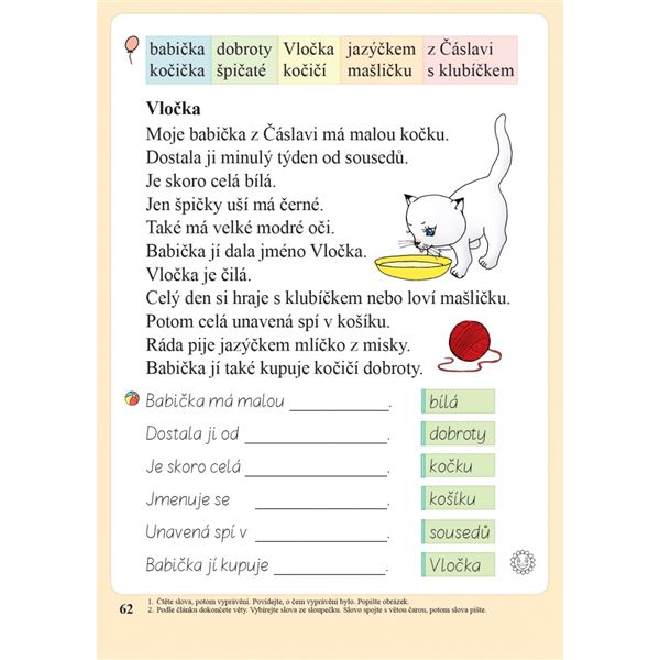Slabikář s kocourem Samem (Čtení s porozuměním) - nevázané písmo (měkká vazba)