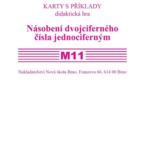 Sada kartiček M11 - Násobení dvojciferného čísla jednociferným