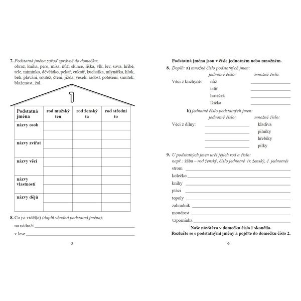 Slovní druhy - pracovní sešit
