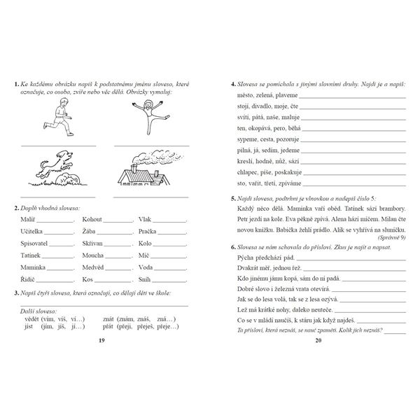 Slovní druhy - pracovní sešit