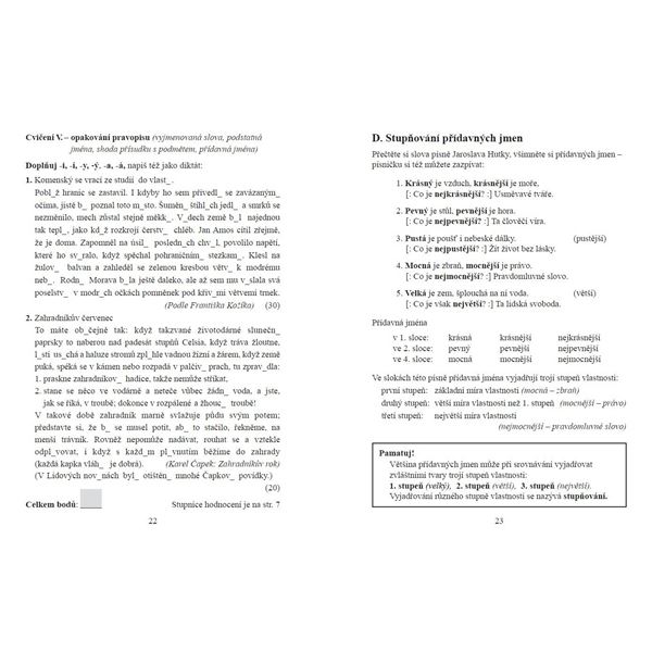 Pravopis přídavných jmen - pracovní sešit