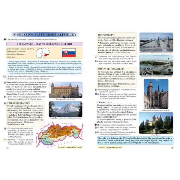 Vlastivěda 5 - ČR jako součást Evropy - učebnice, Čtení s porozuměním