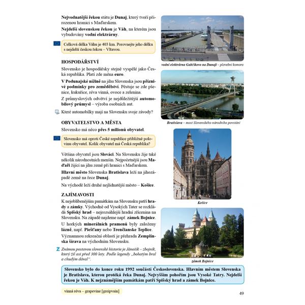 Vlastivěda 5 - ČR jako součást Evropy - učebnice, Čtení s porozuměním