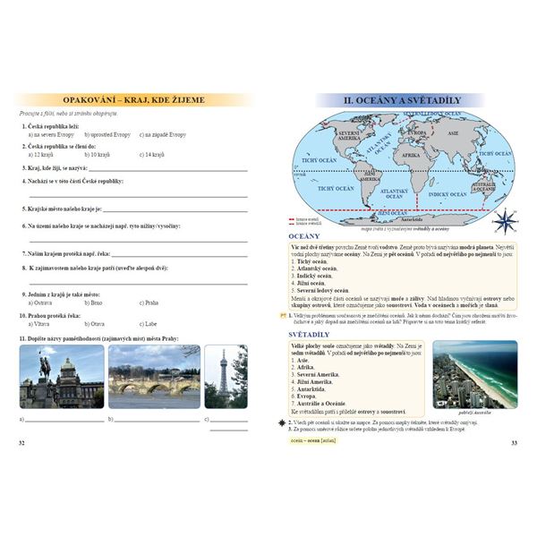 Vlastivěda 5 - ČR jako součást Evropy - učebnice, Čtení s porozuměním