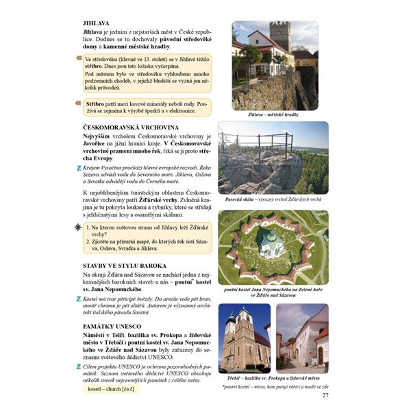 Vlastivěda 5 - ČR jako součást Evropy - učebnice, Čtení s porozuměním