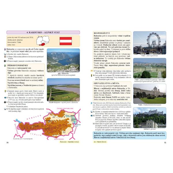 Vlastivěda 5 - ČR jako součást Evropy - učebnice, Čtení s porozuměním
