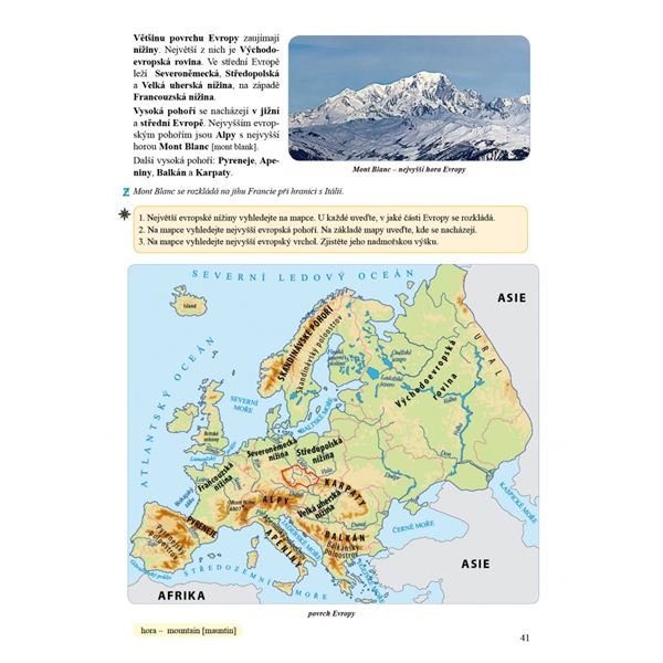 Vlastivěda 5 - ČR jako součást Evropy - učebnice, Čtení s porozuměním