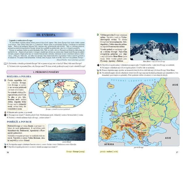 Vlastivěda 5 - ČR jako součást Evropy - učebnice, Čtení s porozuměním
