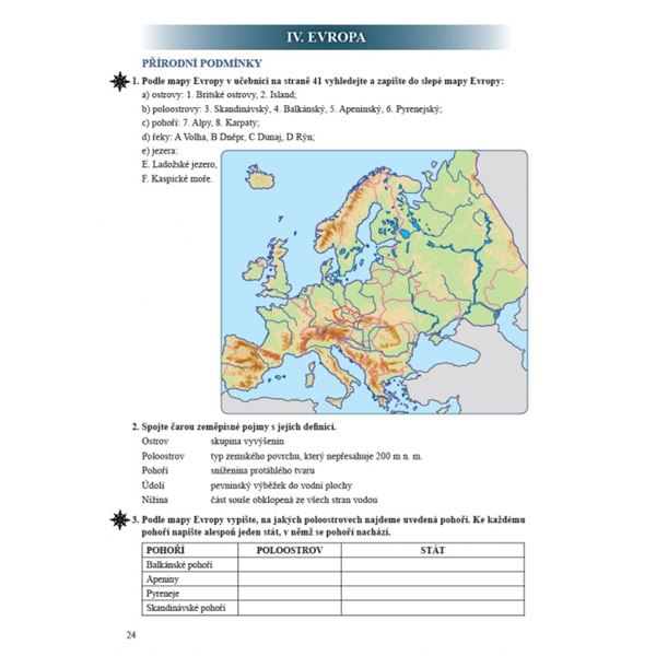 Vlastivěda 5 - ČR jako součást Evropy - pracovní sešit, Čtení s porozuměním