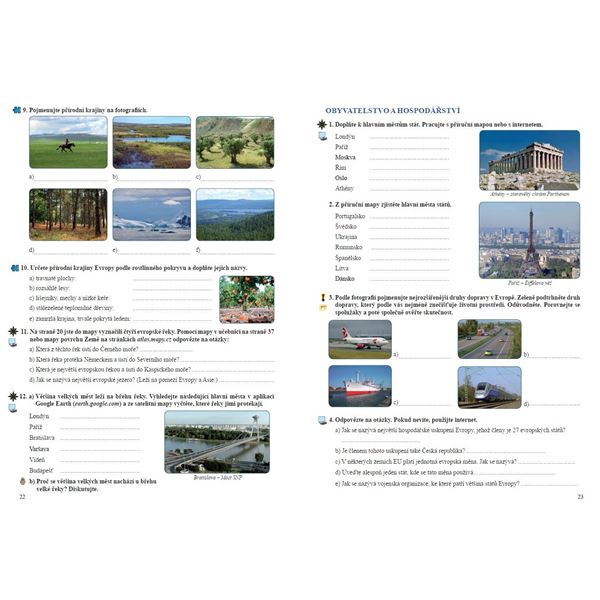 Vlastivěda 5 - ČR jako součást Evropy - pracovní sešit, Čtení s porozuměním