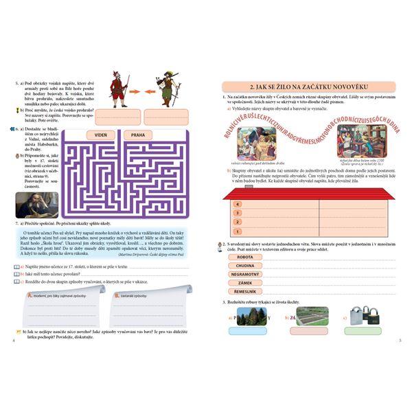 Vlastivěda 5 - Od začátku novověku po současnost - pracovní sešit, Čtení s porozuměním